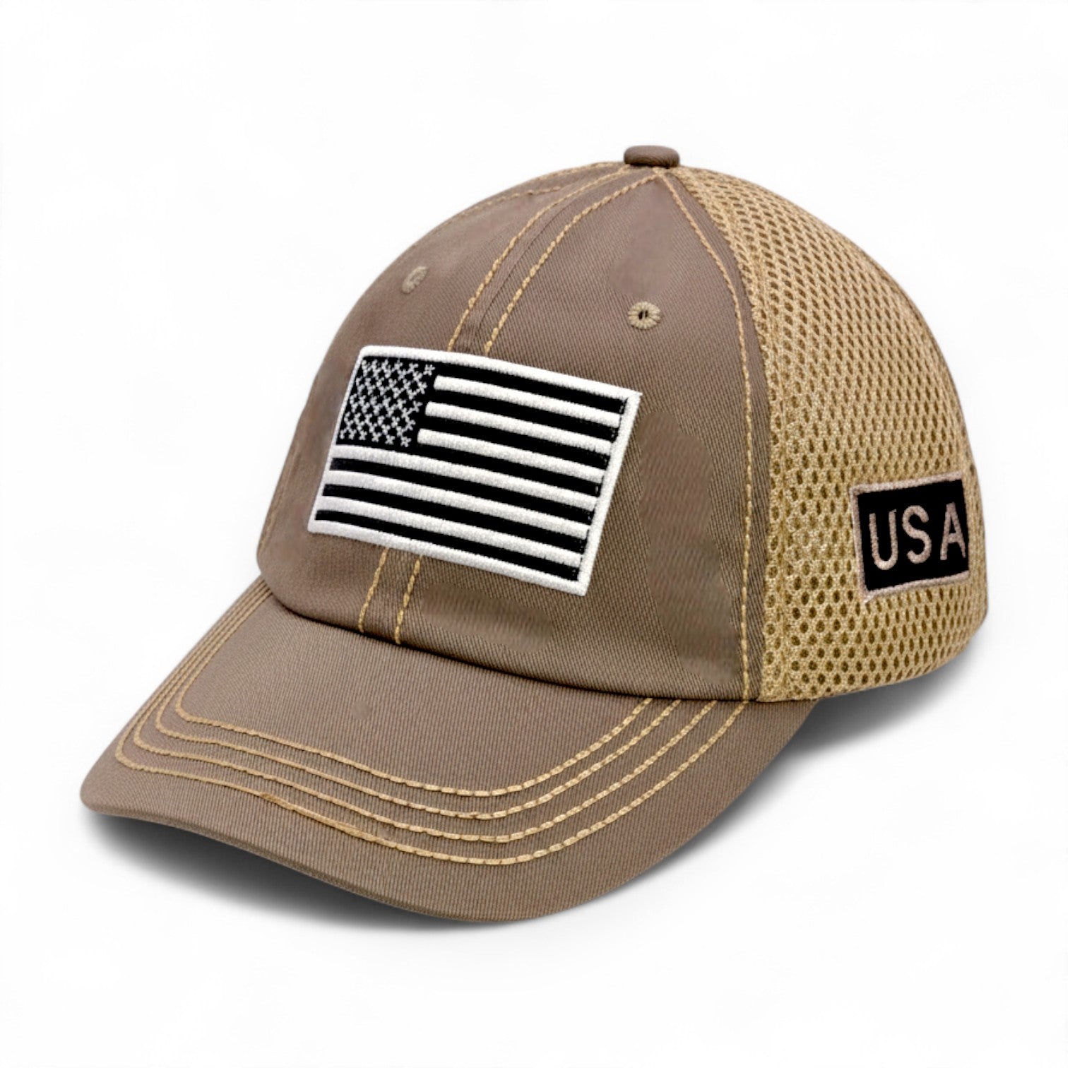 Tactical Trucker Hat – USA Flag Mesh Cap