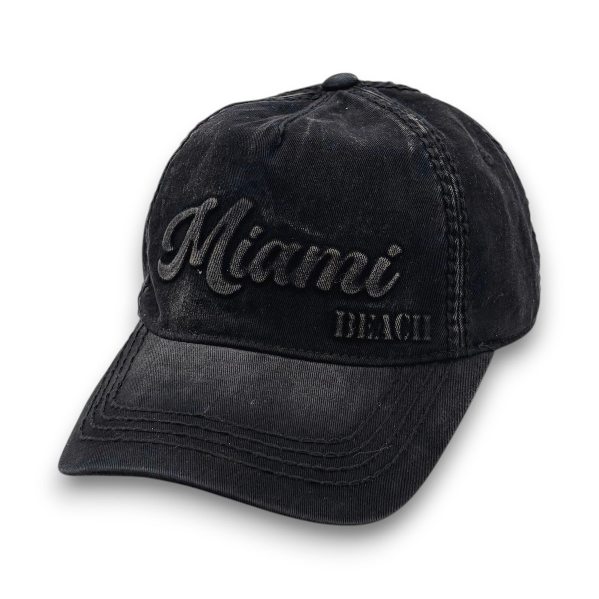 Miami Embossed Baseball Hat – 6-Panel 100% Cotton