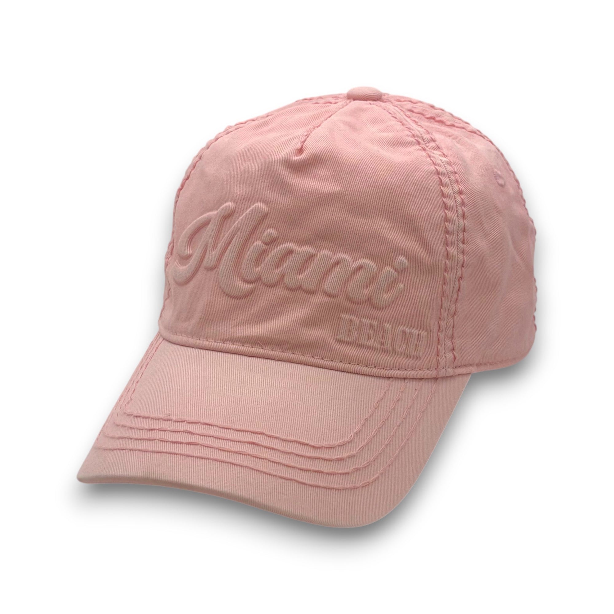 Miami Embossed Baseball Hat – 6-Panel 100% Cotton