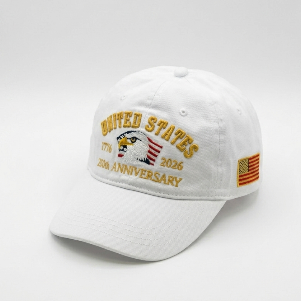 USA 250th Anniversary Baseball Hat – 100% Cotton with Premium Eagle Embroidery