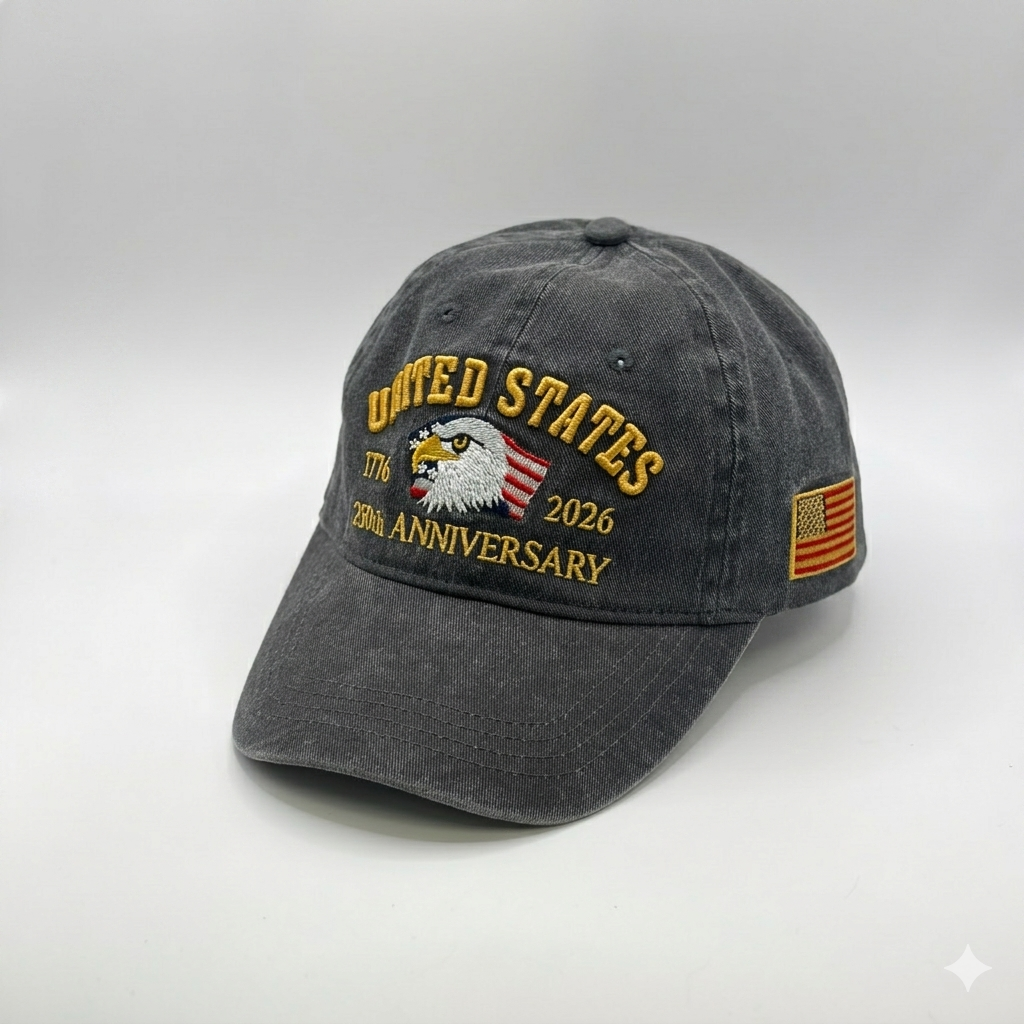 USA 250th Anniversary Baseball Hat – 100% Cotton with Premium Eagle Embroidery