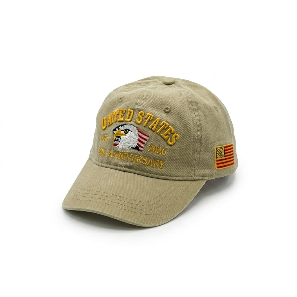 USA 250th Anniversary Baseball Hat – 100% Cotton with Premium Eagle Embroidery