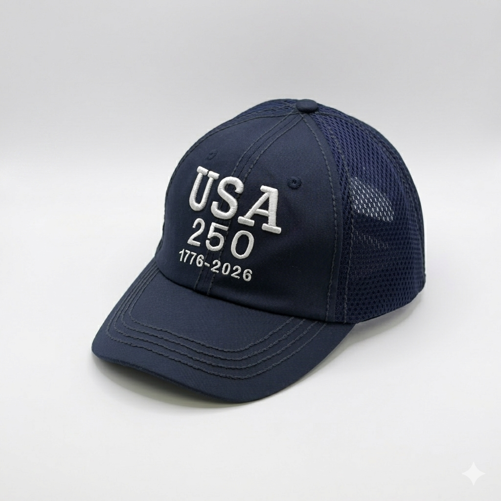 USA 250th Anniversary Trucker Hat – Classic 3D Mesh Edition