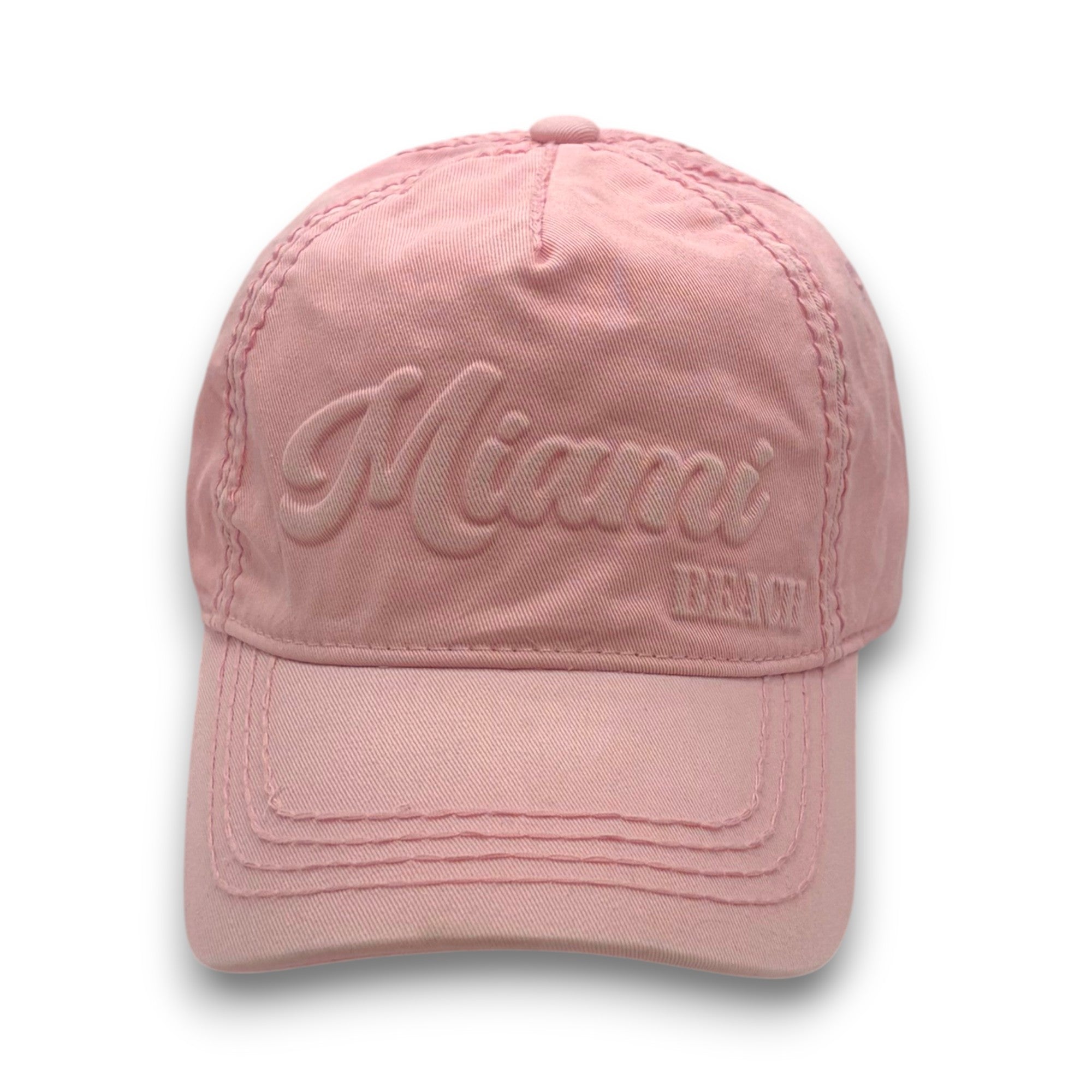 Miami Embossed Baseball Hat – 6-Panel 100% Cotton
