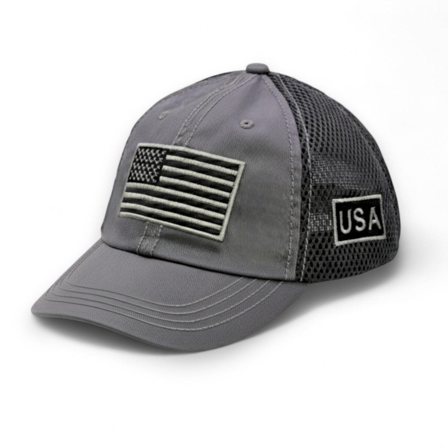 Tactical Trucker Hat – USA Flag Mesh Cap