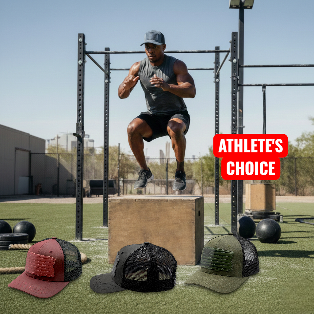 NEW Performance USA Flag Leather Patch Trucker Hat – Structured Mesh Back & Adjustable Fit