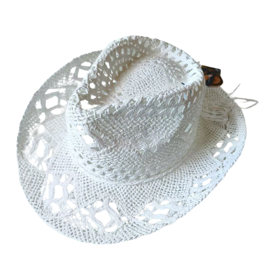 Cowgirl straw hat – white color