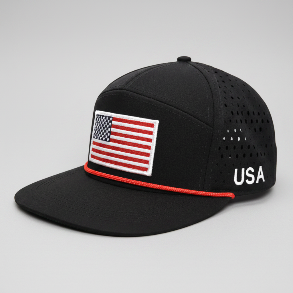 USA flat-bill hat – black colorway