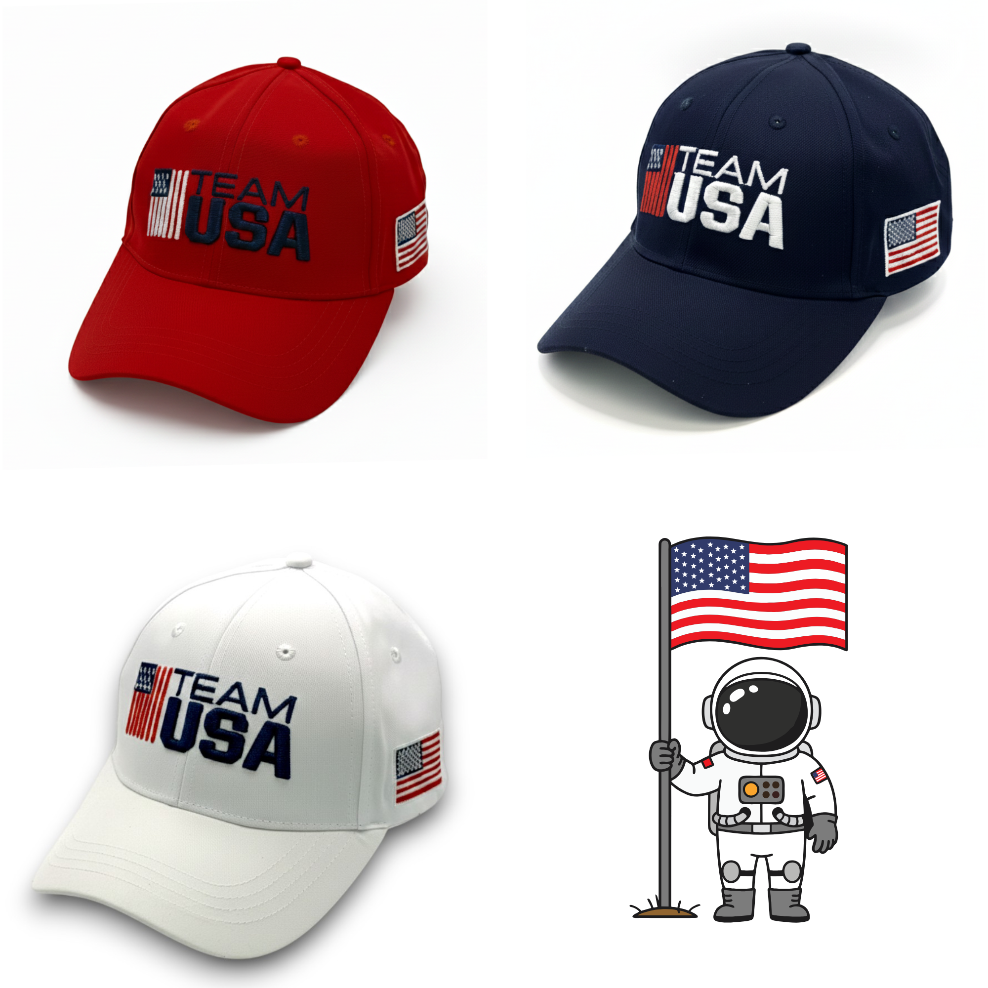 TEAM USA 2026 World Cup Baseball Hat – Premium 3D Embroidery