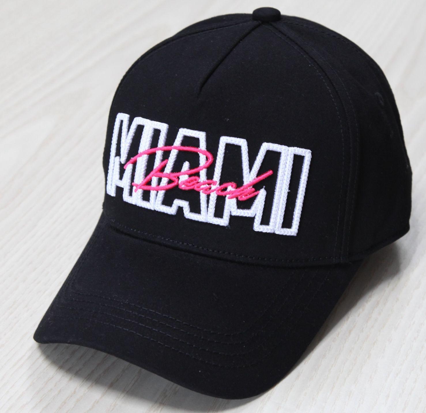 Miami Beach Embroidered Cap – Premium 6-Panel Cotton Hat