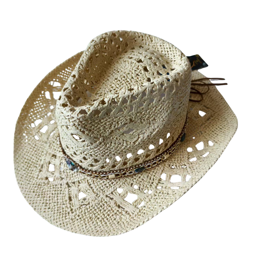 Wide-brim straw hat – natural color