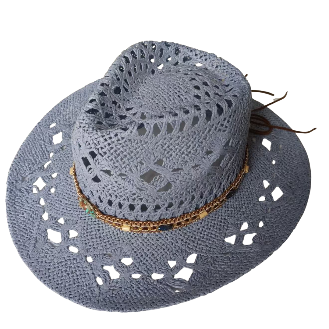 Wide-brim straw hat
