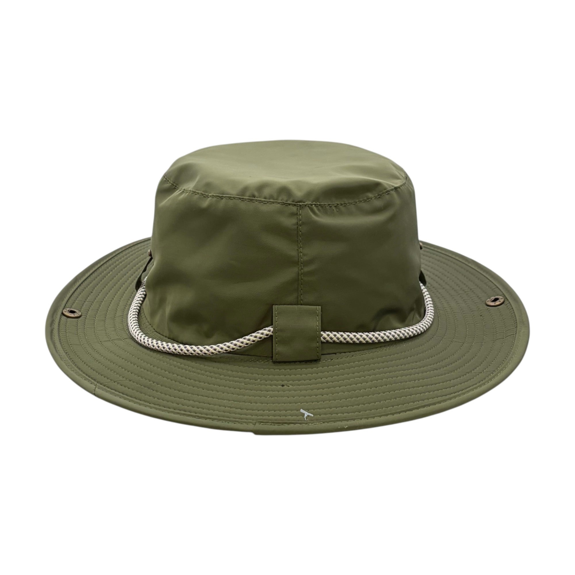 olive fishing hat back view 