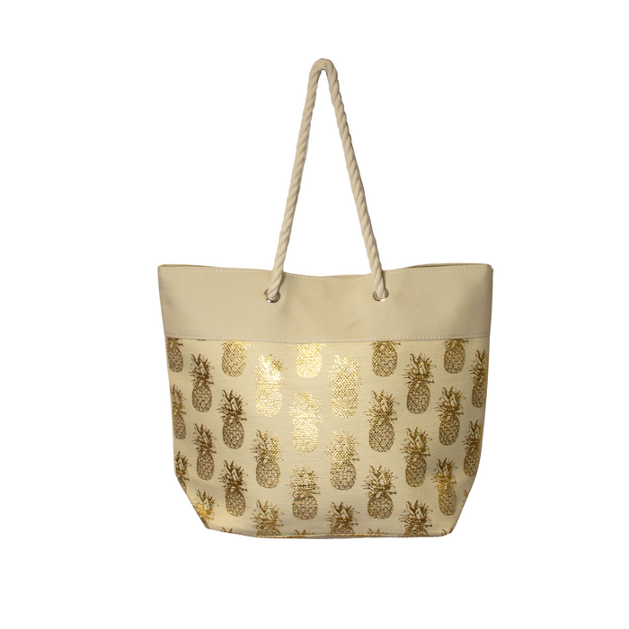 LARGE BEACH TOTE BAG | PINEAPLES