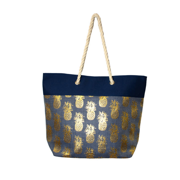 LARGE BEACH TOTE BAG | PINEAPLES