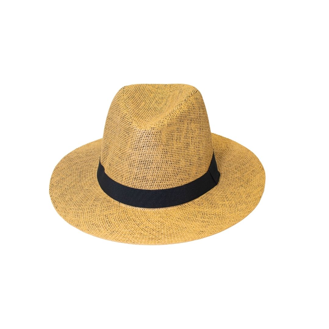 Men's natural straw fedora hat with classic black band – @FreeStyleUSA